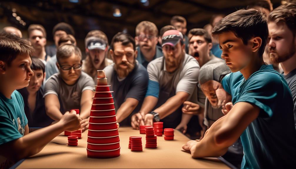 fast paced cup stacking competition