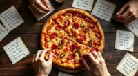 quickly bond over pizza