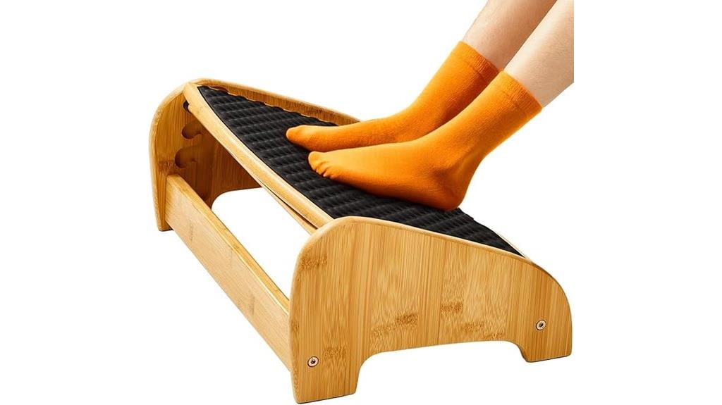 adjustable bamboo footrest