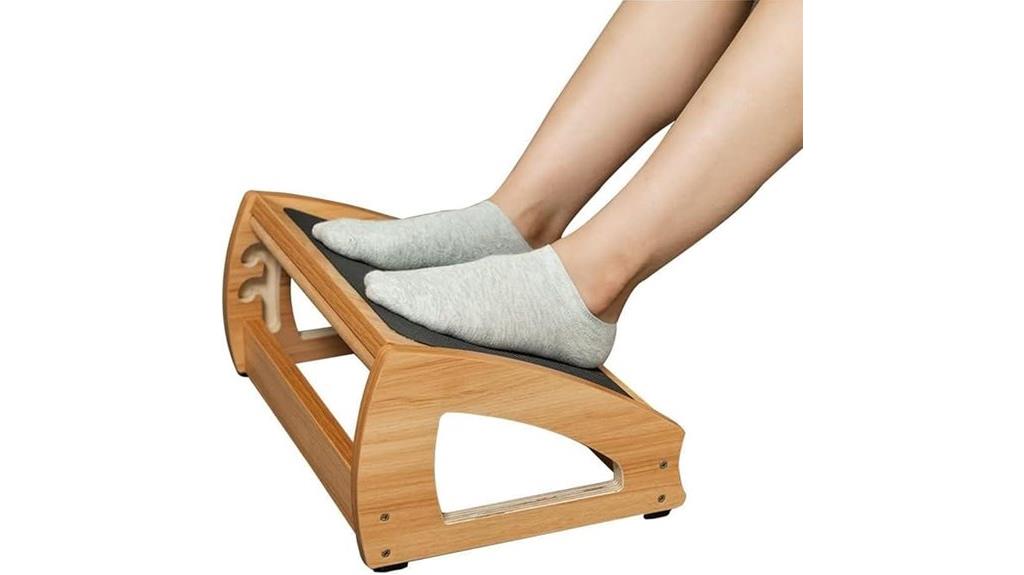 adjustable wooden office footrest