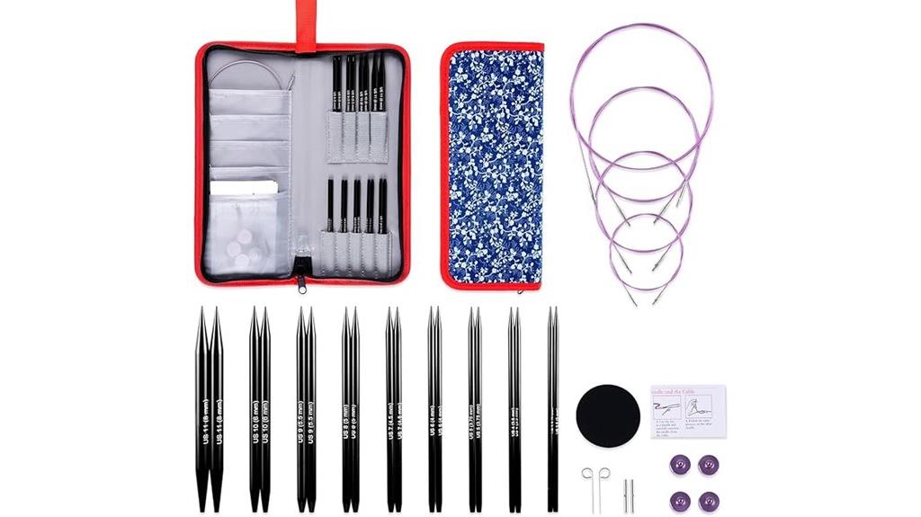 black circular knitting needles