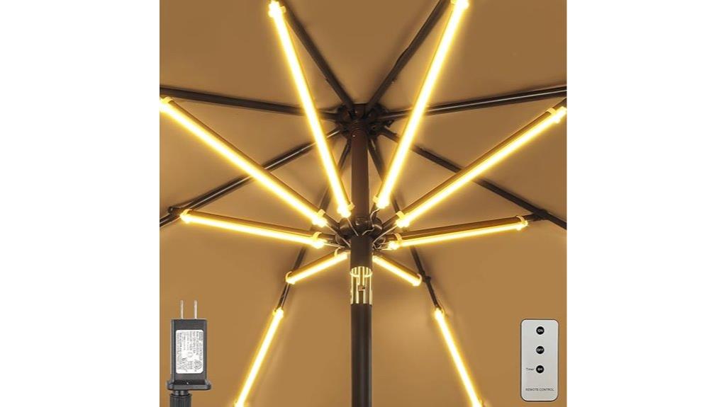 bright patio umbrella lighting