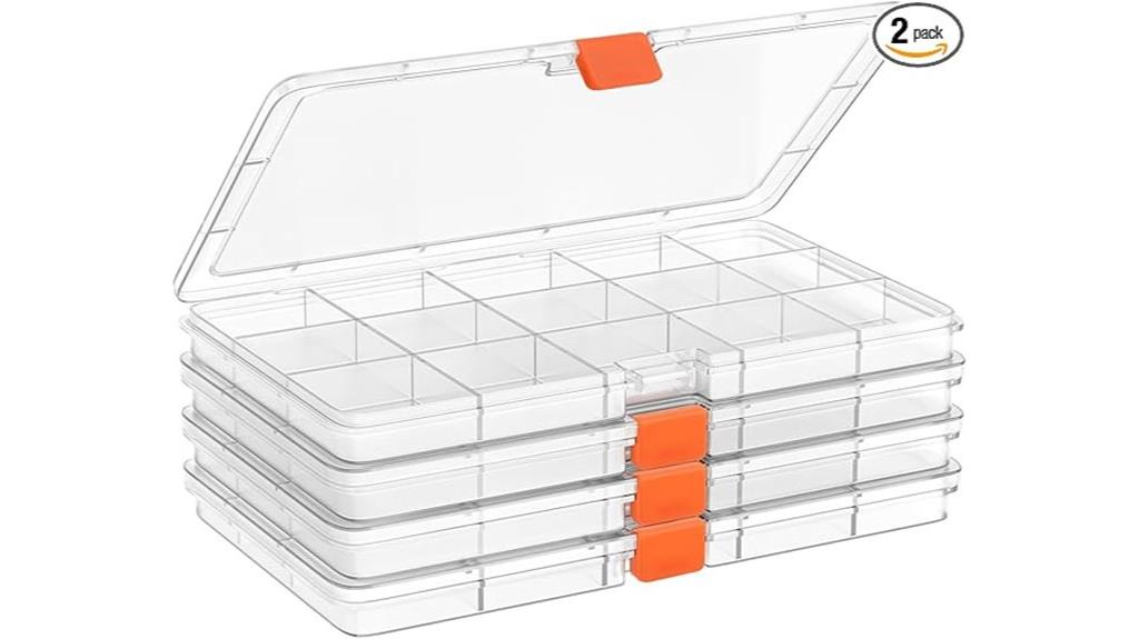clear nail art storage boxes