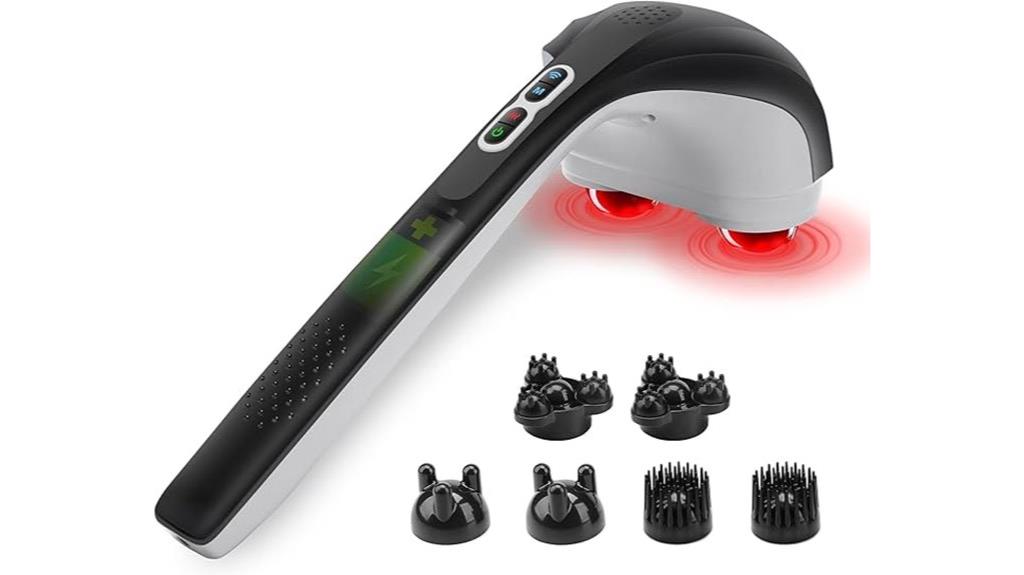 cordless handheld back massager