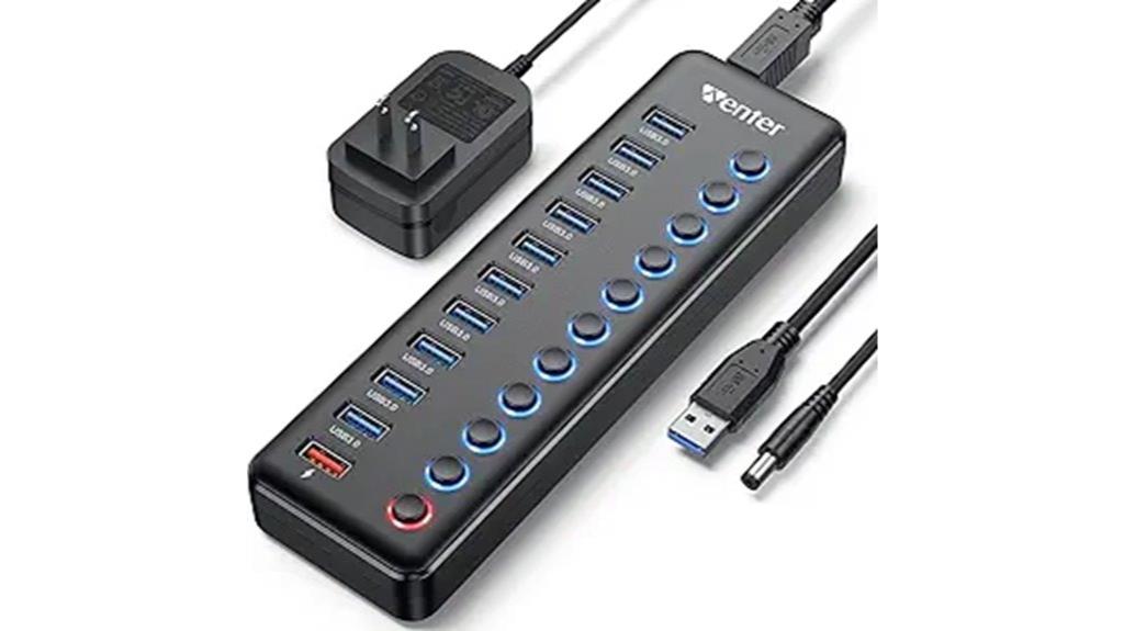 eleven port powered usb hub