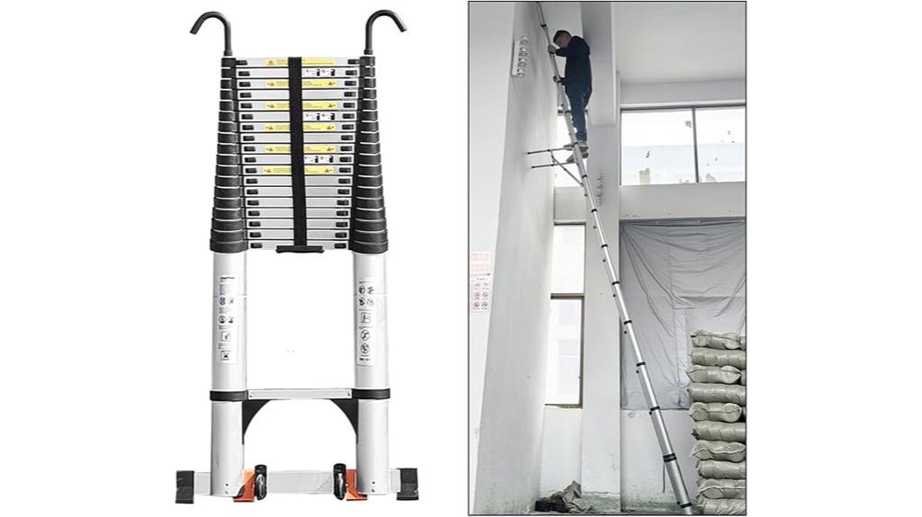 extendable 27 9 ft aluminum ladder