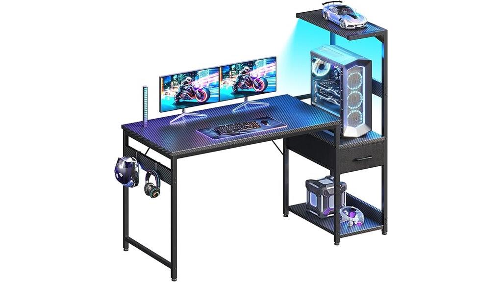 gaming desk with storage