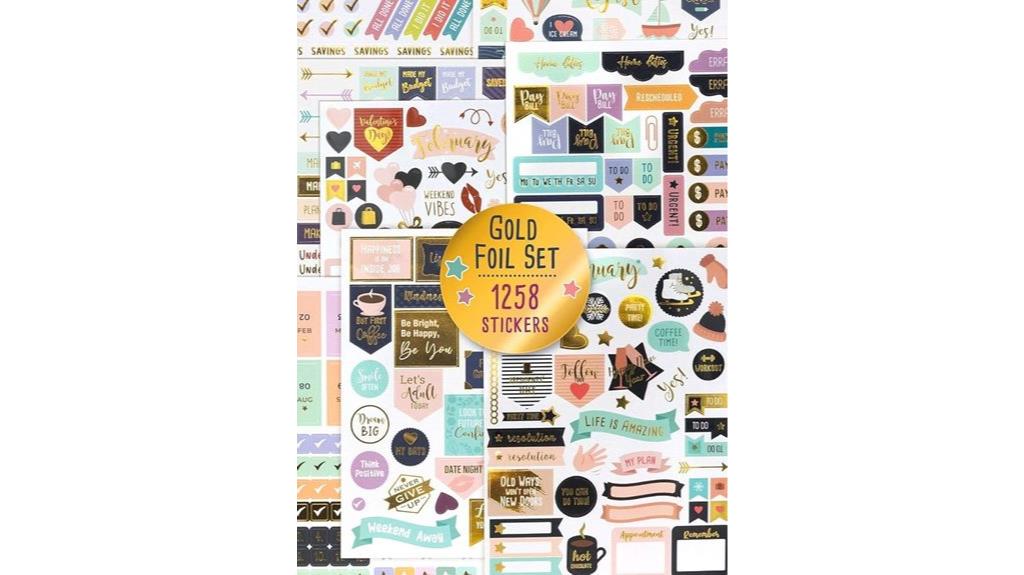 gold foil planner stickers