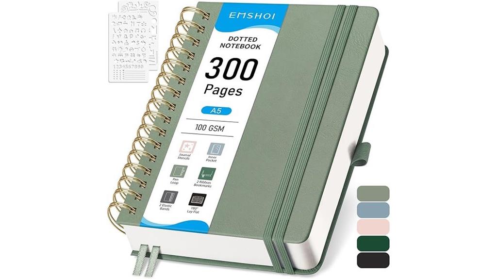 green a5 dotted journal