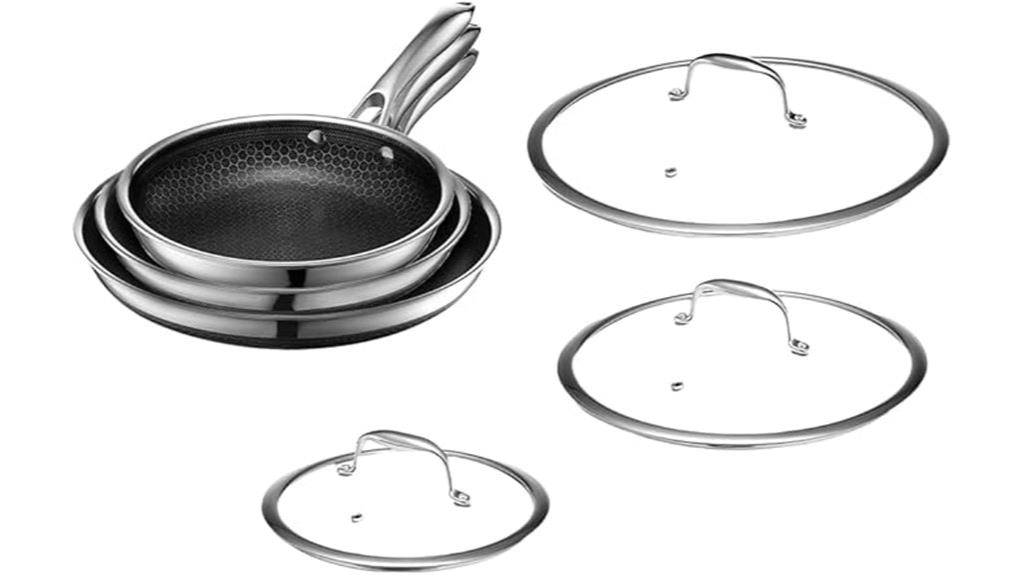 hexclad 6 piece fry pan set