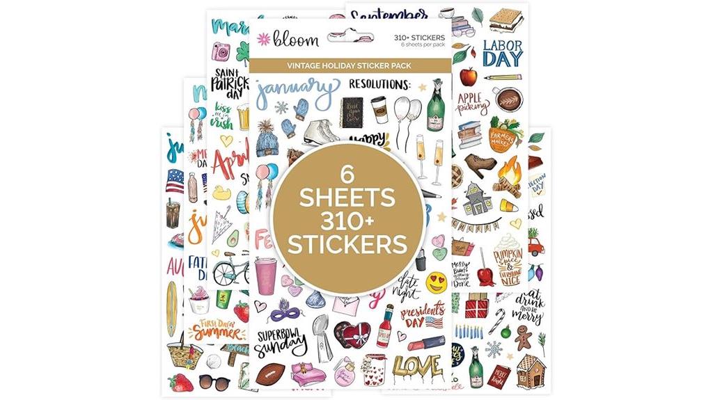 holiday planner sticker sheets
