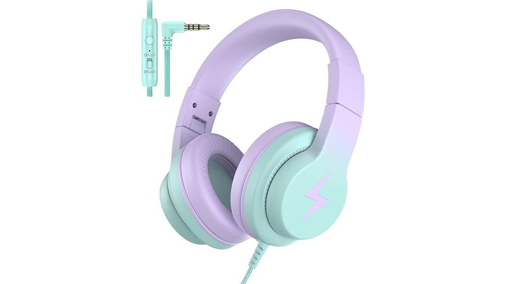 kids foldable wired headphones