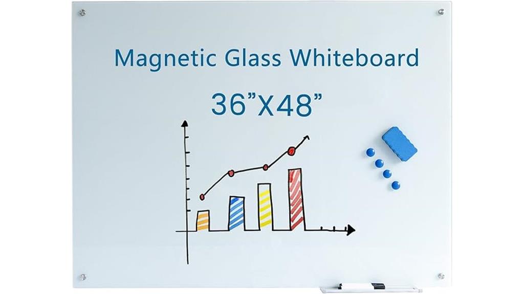 magnetic frameless glass whiteboard