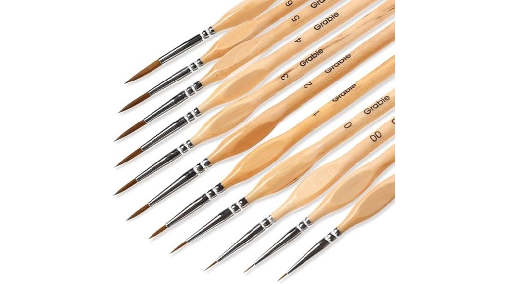 miniature fine detailing brushes