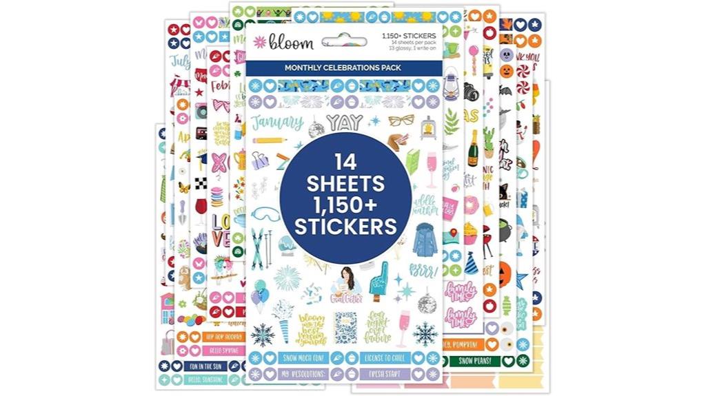 monthly celebration stickers