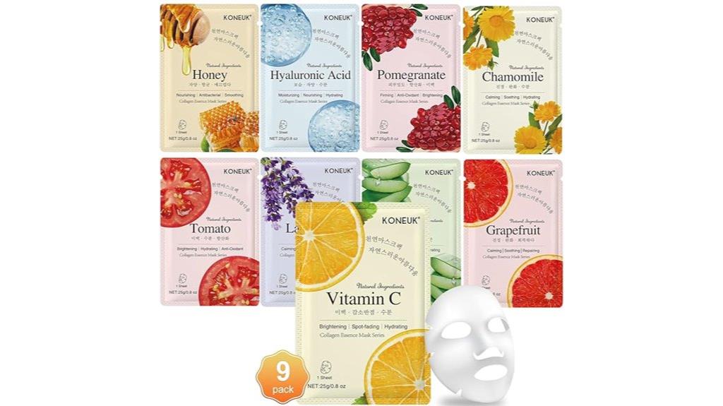 nine collagen face masks