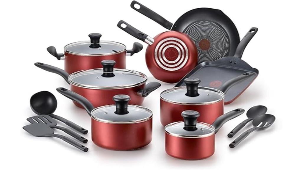 nonstick cookware set 18 piece