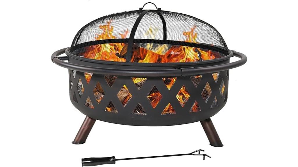 outdoor crossweave fire pit
