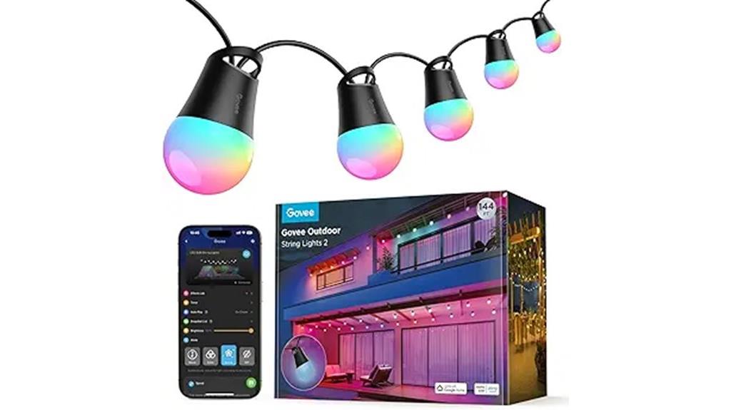 outdoor string lights 144ft