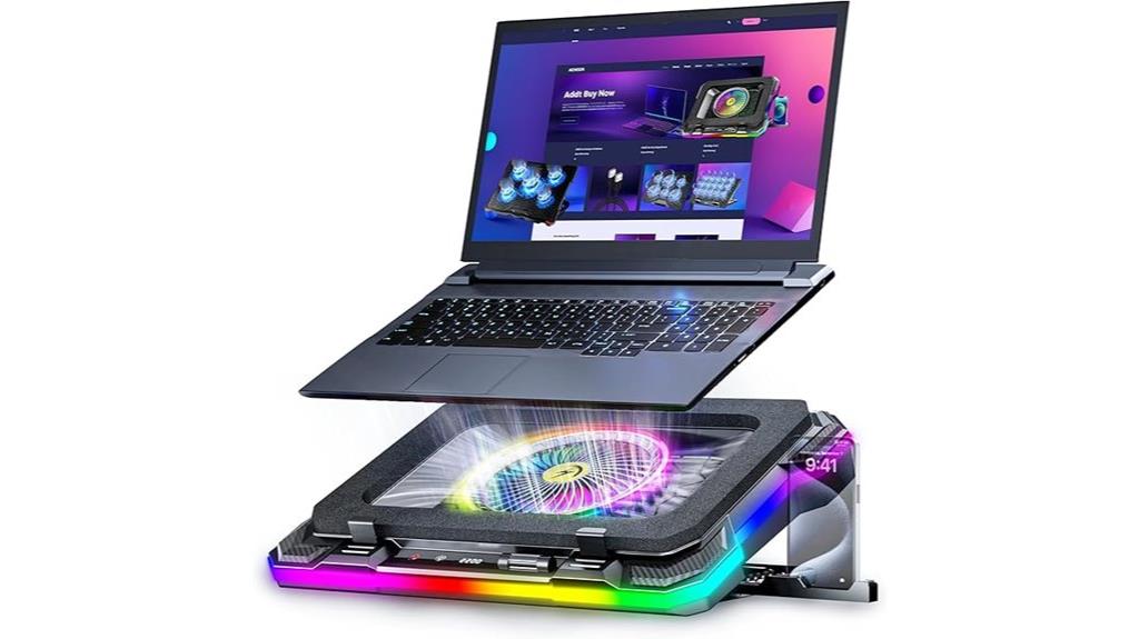 rgb lit gaming laptop cooler
