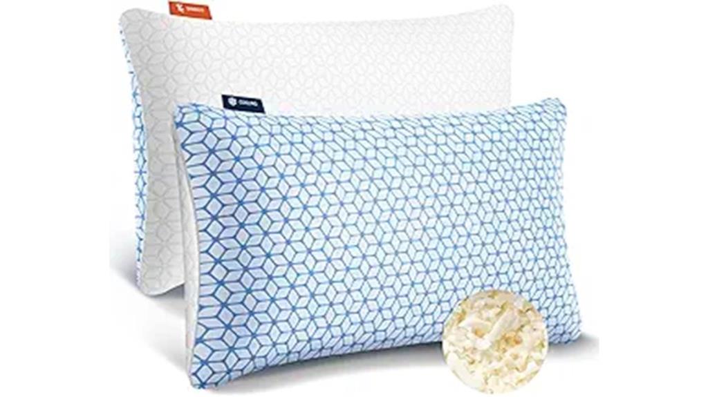 set of 2 shredded foam pillows
