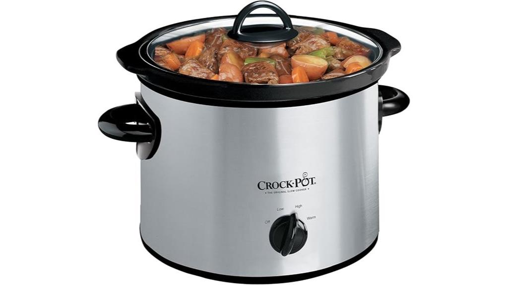 small silver slow cooker