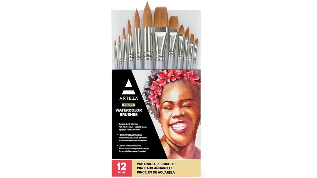 twelve watercolor brush set