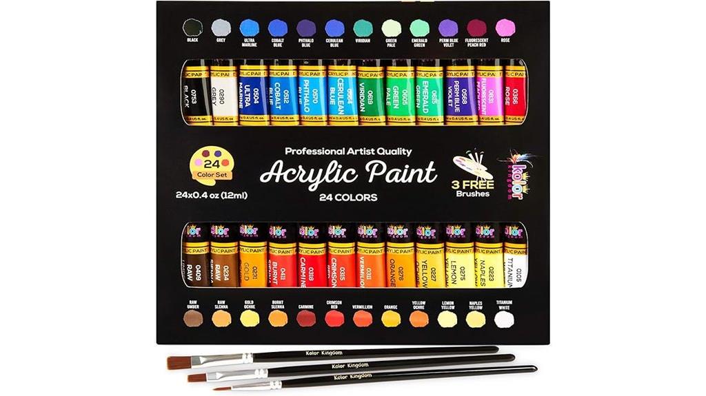 twenty four color acrylics