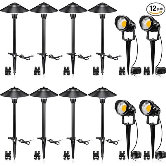 SUNVIE 12V LED Landscape Lighting Kit (12 Pack)