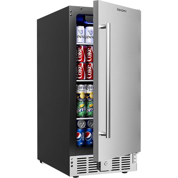 EUHOMY 15-Inch Beverage Cooler with Stainless Steel Door