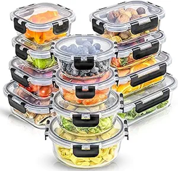 JoyJolt 24pc Borosilicate Glass Food Storage Set