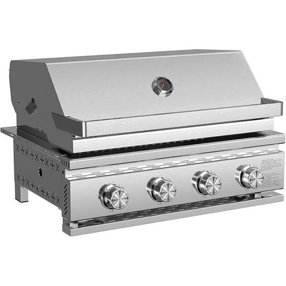 COWSAR 28-Inch Gas Grill Built-In 4-Burner Stainless