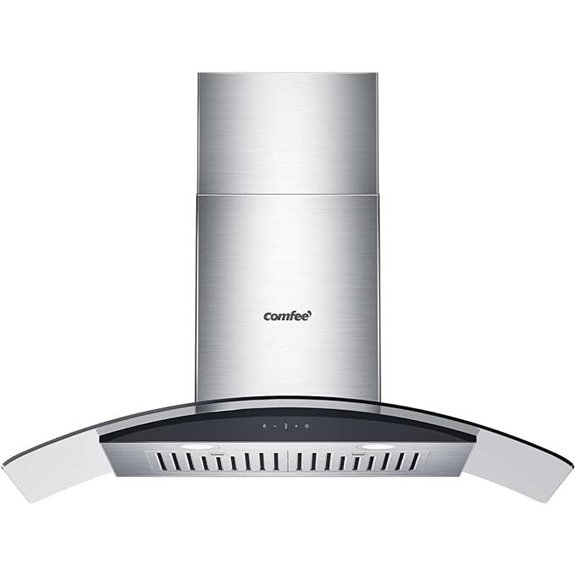 COMFEE 36-Inch Curved Glass Range Hood 450 CFM