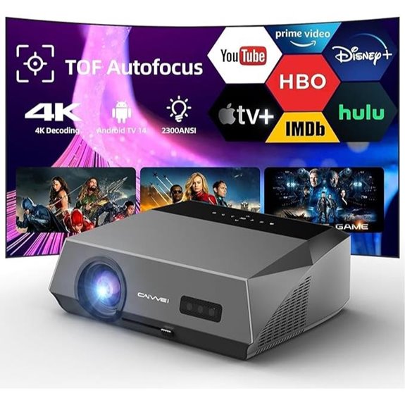 Smart LED 4K Projector with HDR WiFi Bluetooth