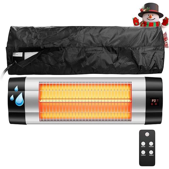 Wall Mounted Infrared Patio Heater 1500W Adjustable