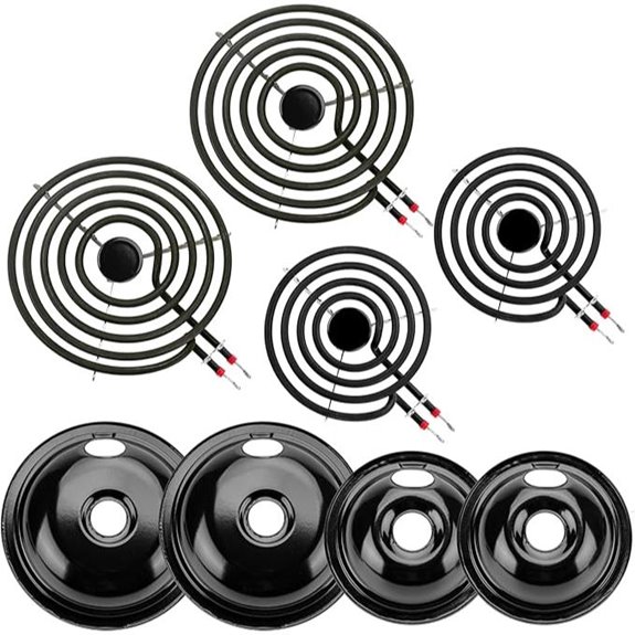 Black Porcelain Drip Pan & Burner Set for Range