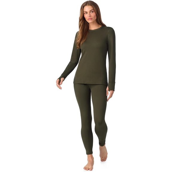 Cuddl Duds Women's Fleece-Lined Thermal Base Layer Set