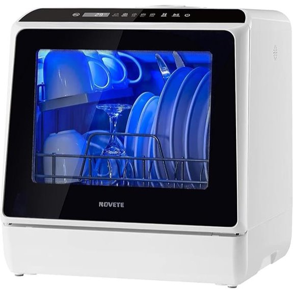 NOVETE Compact Countertop Dishwasher with 5L Water Tank