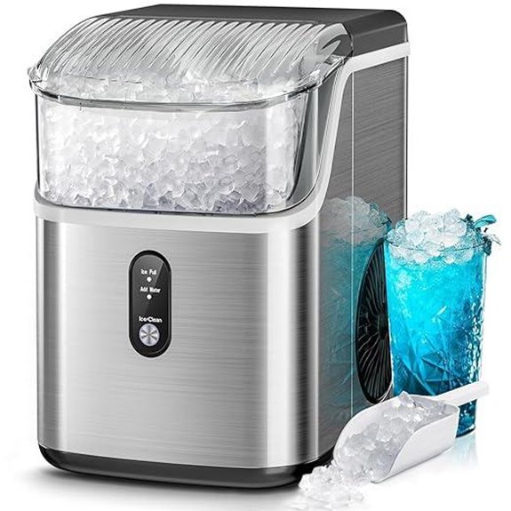 Kismile Countertop Nugget Ice Maker with Self-Cleaning