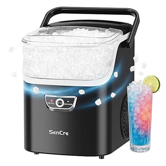 Nugget Ice Maker Countertop with Handle Auto-Cleaning