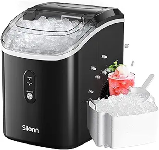 Silonn Nugget Ice Maker Countertop with Self-Cleaning