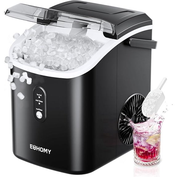 EUHOMY Countertop Nugget Ice Maker with Basket