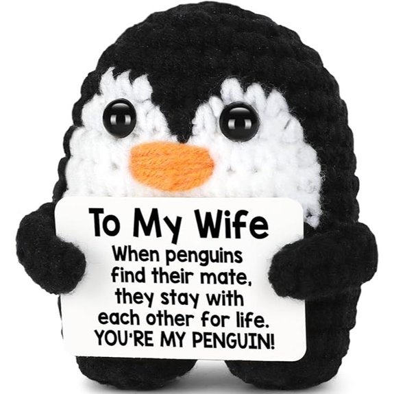 Romantic Handmade Crochet Penguin Gift for Wife