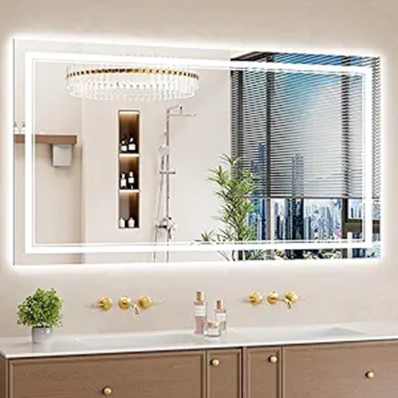 LED Bathroom Mirror with Lights Dimmable Anti-Fog