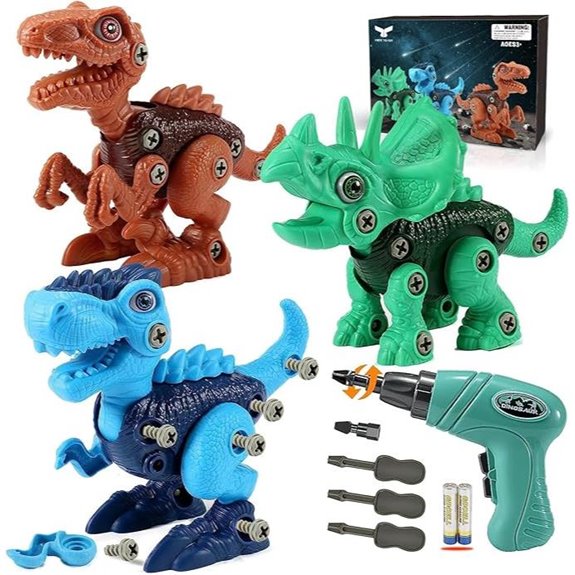 Dinosaur STEM Toys for Kids 3-8 with Electric Drill