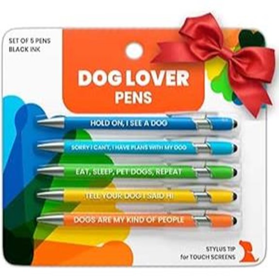 Dog Lover Gift Pen Set – 5 Stylus Ballpoint Pens