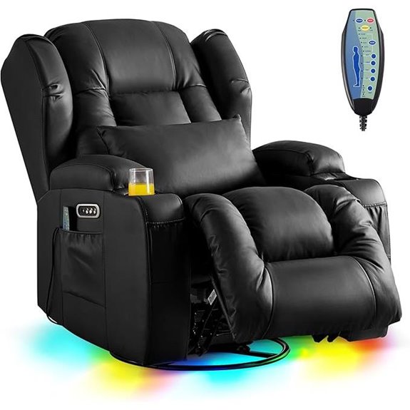 DRMBOOK Dual Motor Recliner Chair with Massage & Heat