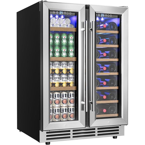 EUHOMY Dual Zone Wine & Beverage Cooler