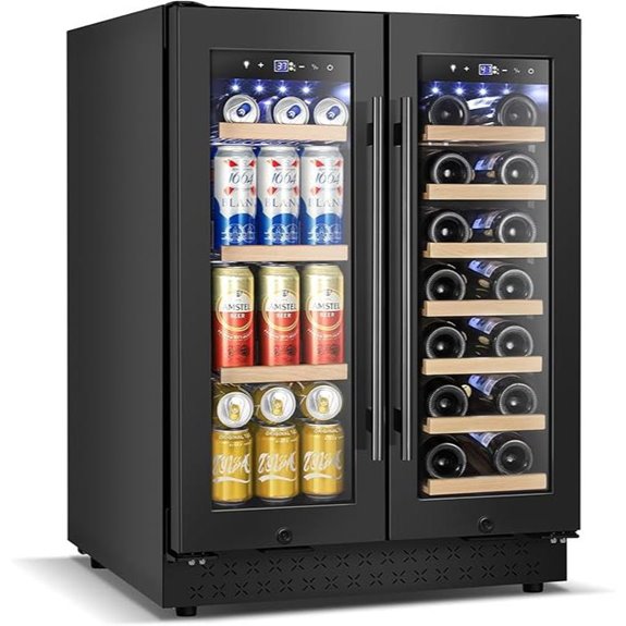 Dual Zone Wine & Beverage Refrigerator with Glass Door