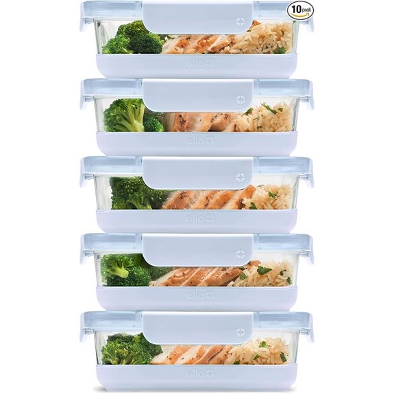 Ello Duraglass 10-Piece Meal Prep Container Set